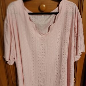 3/$12 Or $5 Each              Elegant Pink Eyelet Women's Blouse